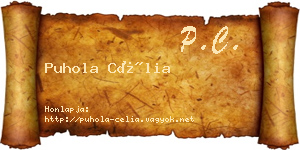 Puhola Célia névjegykártya